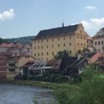 View of Cesky Krumlov Castle from the village