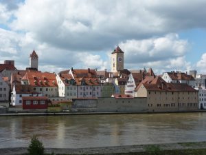 Regensburg walking tour - town from bridge overlook