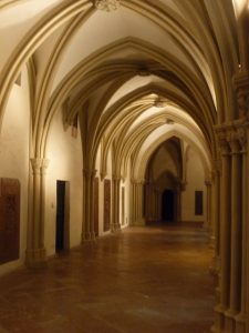 music night hallway inside church